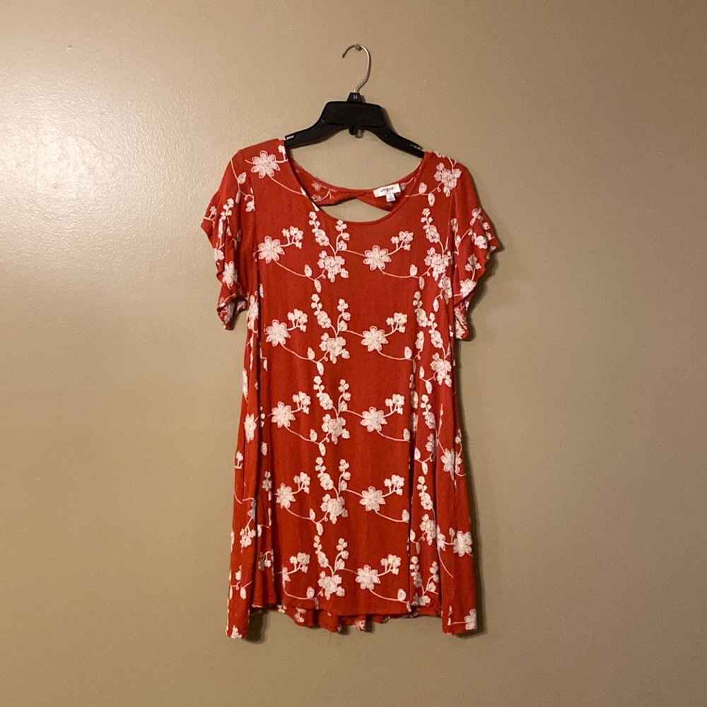 Umber  runt Orange & cream with Embroidery Flowers